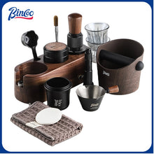 Bincoo All-in-one Espresso Coffee Tamping Station Set, Wooden Coffee Organizer with Tamper, Distributor, Knock Box, Milk Pitcher & Complete Barista Tools for Home Espresso Brewing