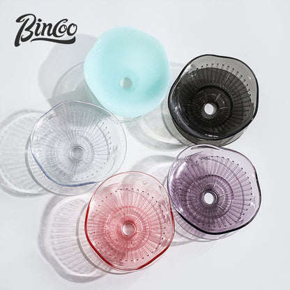 Bincoo V01/V02 Filter Cup Hand Brewed Coffee Filter Cup V60 Drip Filter Flower Shaped Coffee Dripper Tritan