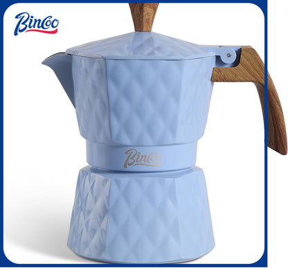Bincoo Double Valve Moka Pot 2 Cups,Stovetop Espresso Maker,Italian Coffee Maker for Home and Camping