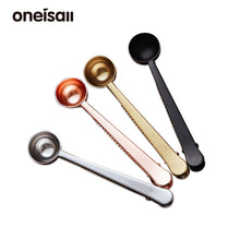 BINCOO Stainless Steel Coffee Bean Long Handle Measuring Spoon Sealing Clip Special Spoon Coffee Appliance Accessories