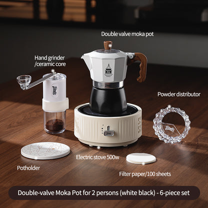 Bincoo Double Valve Moka Pot - High Pressure Stovetop Espresso Maker with Rich Crema, Transparent Lid, Food-Grade Aluminum, Italian Style Coffee Pot for Home Brewing