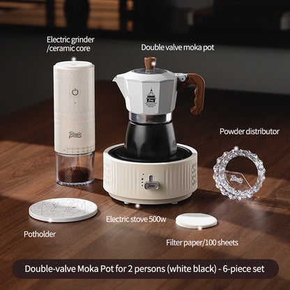 Bincoo Double Valve Moka Pot - High Pressure Stovetop Espresso Maker with Rich Crema, Transparent Lid, Food-Grade Aluminum, Italian Style Coffee Pot for Home Brewing
