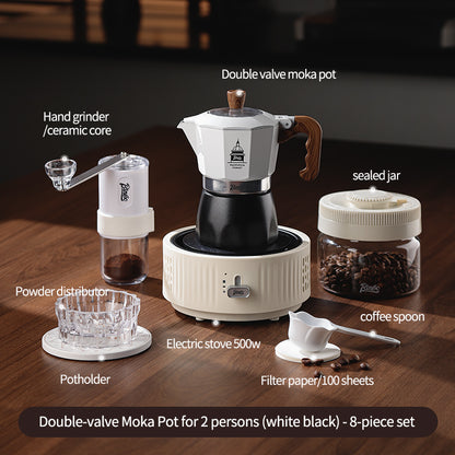 Bincoo Double Valve Moka Pot - High Pressure Stovetop Espresso Maker with Rich Crema, Transparent Lid, Food-Grade Aluminum, Italian Style Coffee Pot for Home Brewing