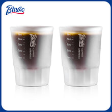Bincoo CA81395 Measuring Shot Glasses 50ML Espresso Measuring Cup - 2 Pieces - Crystal - Frosted Glass, Perfect for Accurate Coffee espresso Alcohol & Ingredient Measuring - Versatile for Kitchen Cafe & Bar Use