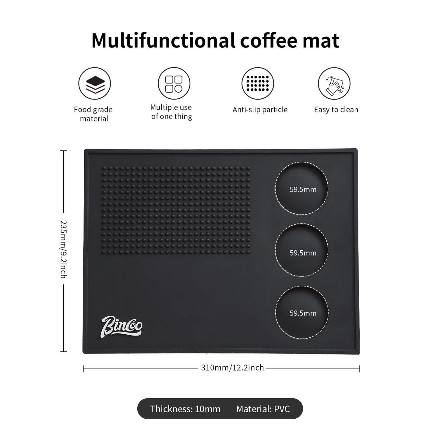 Espresso Tamping Mat - Thick Silicone Tamper Mat Coffee Bar Mat, Non-slip Coffee Tamper Holder Pad for Baristas Home