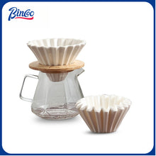BINCOO Hand Brewing Coffee Sharing Pot Set Heat-Resistant Glass Sharing Pot with Ceramic Filter Cup Coffee Pour-Over Pot Set 400ML