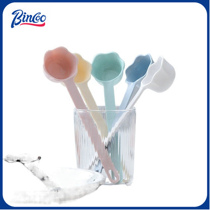 Bincoo rosette coffee spoon colorful short coffee measuring spoon long handle coffee bean spoon pressed powder spoon
