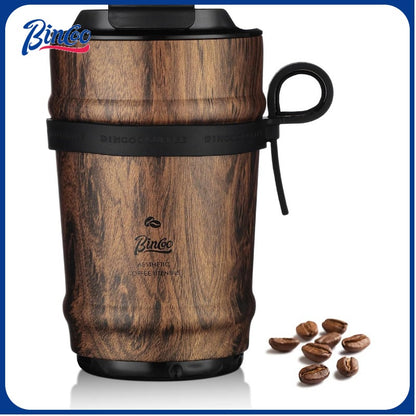 Bincoo GYKF1908 11oz Travel Coffee Mug Tumbler with Flip Lid-316 Stainless Steel Vacuum Coffee Cup with Ceramic Liner for Hot and Cold,Portable Insulation Mug with Rope for Ootdoor Home