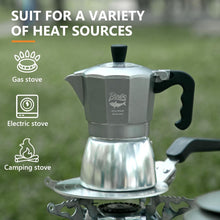 Bincoo Stovetop Espresso Maker Moka Pot Espresso, Aluminum Moka Pot Coffee Percolator for Rich,Portable Italian Style Coffee Makes 120ML（4.06oz，2Cups）,Easy to Operate Suit for any Occasion
