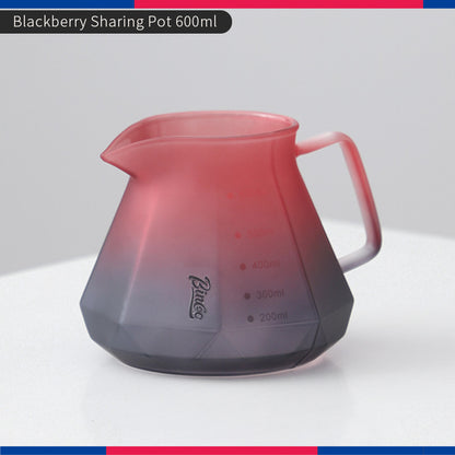 Bincoo Pour Over Coffee Maker Hand Brewing Coffee Pot Set Blackberry Filter Cup Sharing Pot Glass Pot Set 600ML