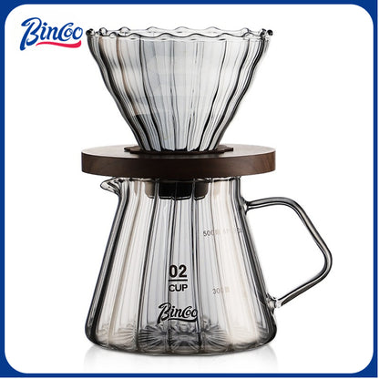BINCOO Coffee Dripper Set Filter Cup Coffee Pot Set Coffee Sharing Pot Strainer Cup Extraction Filter Coffee Utensils 400ML/600ML