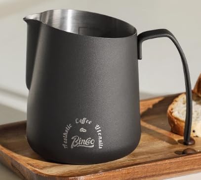 Milk Frothing Pitcher 500ML - Espresso Steaming Pitcher with Large Handle and Scale,Stainless Steel Milk Frothing Cup for Cappuccino, Latte Art,Coffee Machine Accessories (White)