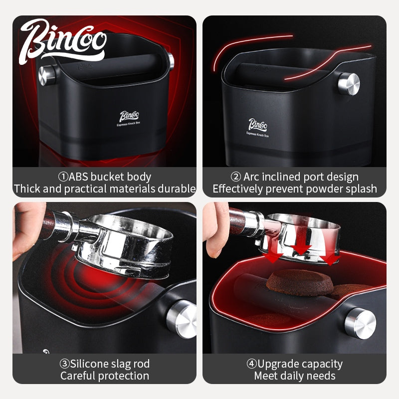 BINCOO Square Coffee Knocker Bucket Household Bar Espresso Storage Tool Box Coffee Grounds Box 1.6L