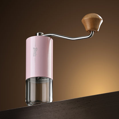 Bincoo GYKF1881 Portable Manual Coffee Bean Grinder - Stainless Steel Conical Burr Hand Coffee Grinder with Adjustable Setting,Double Bearing Hand Espresso Grinder (White)