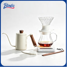 BINCOO Smart Drip Coffee Set Immersion‑Style Pour‑Over Coffee Dripper & Sharing Pot with Manual Coffee Grinder Home Coffee Brewing Kit
