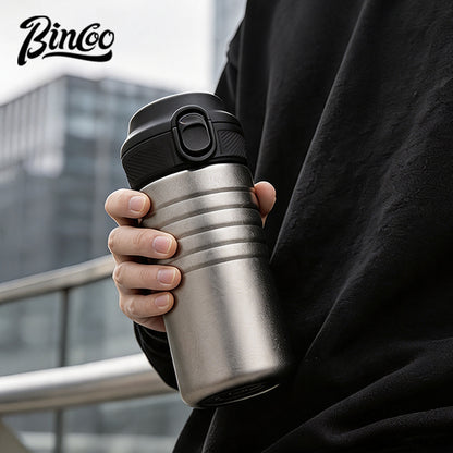Bincoo Titanium Insulated Coffee Mug – Premium Coffee Cup, Lightweight Durable Keeps  Hot or Cold for Hours, Leak-Proof Lid
