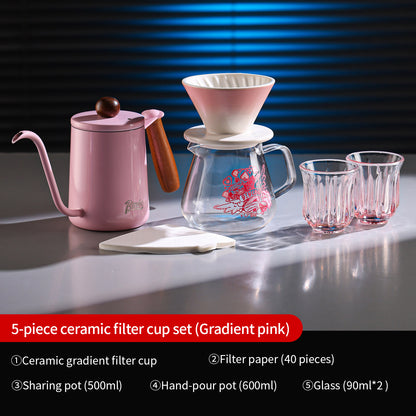 Bincoo Pour Over Coffee Set – Ceramic Dripper & Carafe, Drip Extraction Brewer, Perfect Gift for Coffee Lovers