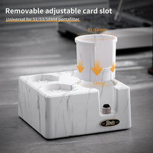 Bincoo GYKF1369 Multifunction Espresso Tamper Station 4 Holes,Adjustable Height Espresso Coffee Organizer Box Fit for Storage 51, 53, 58MM Espresso Tamper,Coffee Tamper Holder (Marble White)