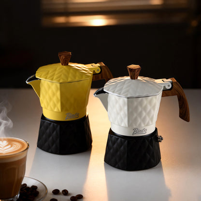 Bincoo Double Valve Moka Pot 2 Cups,Stovetop Espresso Maker,Italian Coffee Maker for Home and Camping