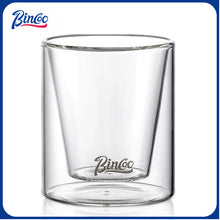 BINCOO Double Thickened Coffee Cup Tasting Mug Espresso Glass Coffee Mugs for Household and Office 120ML
