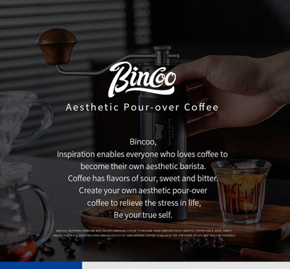 Bincoo SM20 Manual Coffee Grinder, 7-Star Steel Burr Portable Hand Coffee Bean Grinder with External Fine Adjustment