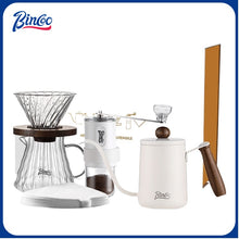 BINCOO Hand Brewed Coffee Pot Gift Box Set Filter Cup Sharing Pot Home Manual Bean Grinder Coffee Utensils Set Best Gift