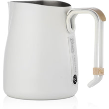 Bincoo Espresso Milk Frothing Pitcher Stainless Steel 20oz/600ML Coffee Milk Frother Cup-Milk Frothing Pitcher with Measurement Lines,Ergonomic Handle for Latte Art & Cappuccino(White)