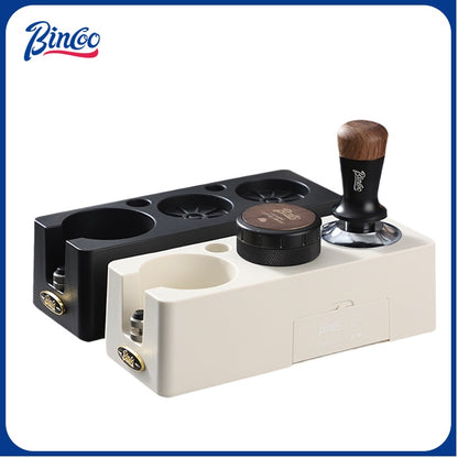 BINCOO Coffee Press Base Coffee Powder Hammer Cloth Powder Dispenser 3 Piece Set Coffee Machine Handle Storage Base Coffee Utensils 51MM/58MM
