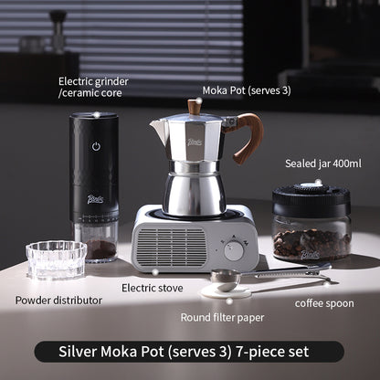 BINCOO Single Valve Moka Pot Stovetop Coffee Maker, 3rd Gen Pressure Boost Espresso Pot with Comfort Wood Handle for Home Barista Perfect Flavor Brewing