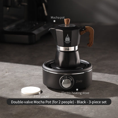Bincoo Double Valve Moka Pot - High Pressure Stovetop Espresso Maker with Rich Crema, Food-Grade Aluminum, Italian Style Coffee Pot with Transparent Lid for Home Brewing