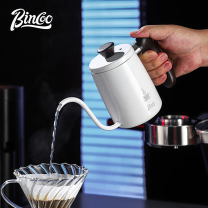 Bincoo Gooseneck Pour Over Coffee Kettle - Stainless Steel Hand Drip Pot with Wooden Handle, Precise Water Control Spout for Home Brewing