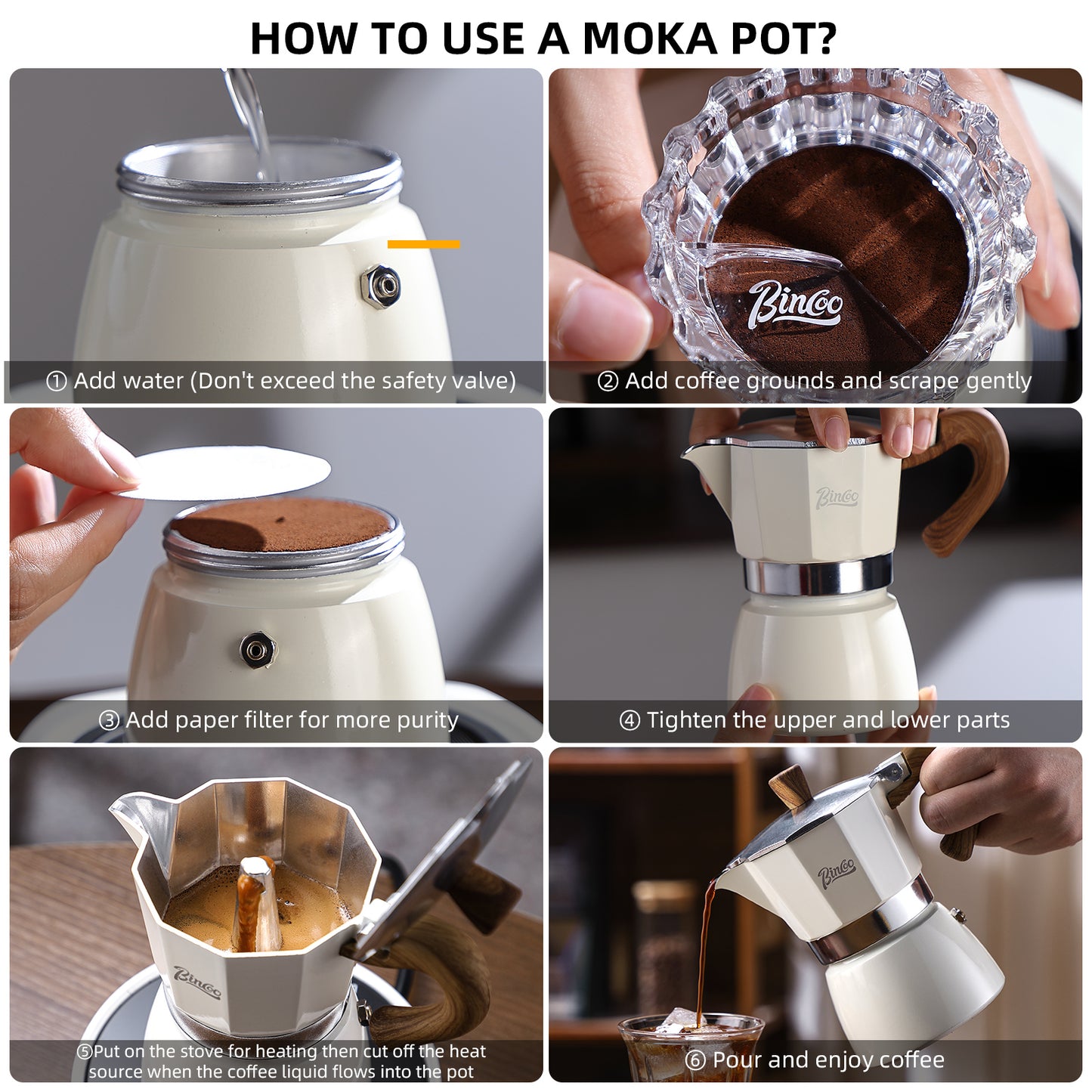 Bincoo Stovetop Espresso Maker - Italian Coffee Maker 5oz, Classic Aluminum Moka Pot for Italian and Cuban Café Brewing, 2-3 Espresso Cup (Blue (150ML))