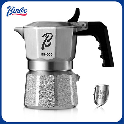 Bincoo GYKF2332 Italian Moka Pot 1 Cup - Stovetop Espresso Maker for Rich Coffee,316 Stainless Steel - Three-Valve Pressure Boosting Design