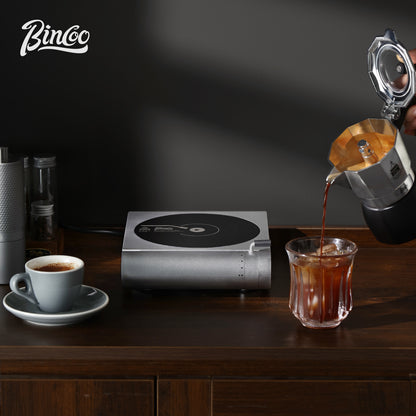BC-DTL01 Retro Vinyl Turntable Style Ceramic Stove, Multifunctional Electric Heating Cooktop for Kitchen & Tea Room