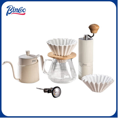 Bincoo Ceramic Pour Over Coffee Maker Set 400ml Glass Carafe with 50pcs Filter Papers