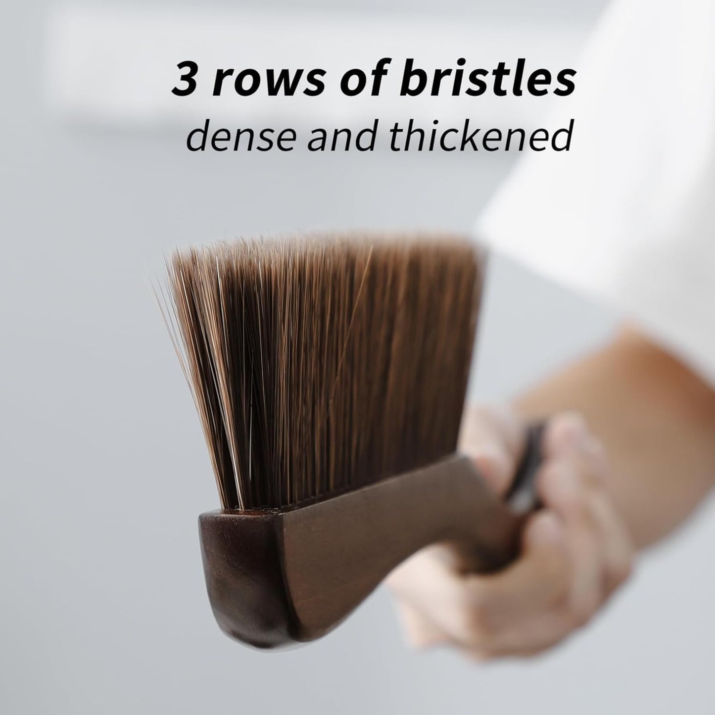 Bincoo GYKF1226 Hand Broom Dusting Brush for Home Cleaning-Espresso Machine Brush-Coffee Table Cleaning Brush with Long Wooden Handle,Ideal for Home,Kitchen,Dining Table,13 Inches Hand Broom(Brown)