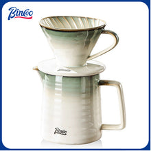 BINCOO Ceramic Hand Brewed Coffee Pot Set Home V60 Filter Cup Sharing Pot Coffee Mugs 450ML