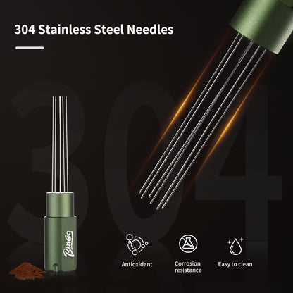 Magnetic WDT Tool - Espresso Stirrer Tool, WDT Espresso Distribution Tool with 6 Stainless Steel Needles and Metal Plate,Easy to Storage and Strong Magnetic