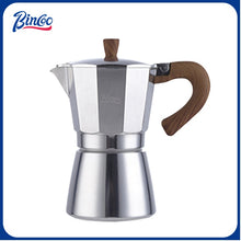 BINCOO Single Valve Moka Pot Stovetop Coffee Maker, 3rd Gen Pressure Boost Espresso Pot with Comfort Wood Handle for Home Barista Perfect Flavor Brewing
