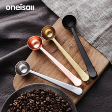 BINCOO Stainless Steel Coffee Bean Long Handle Measuring Spoon Sealing Clip Special Spoon Coffee Appliance Accessories