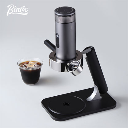 Bincoo H1 PRO Coffee Maker Stand BC-KFJ05, Aluminum Alloy & Wood Support Bracket for Portable Espresso Machine