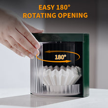 Bincoo GYKF2137 Rotatable Coffee Filter Holder,Basket Filter Paper Storage Container,ABS Dustproof Basket Filter Container Large Paper Holder for Home & Café for Coffee Bar Accessories(Black)