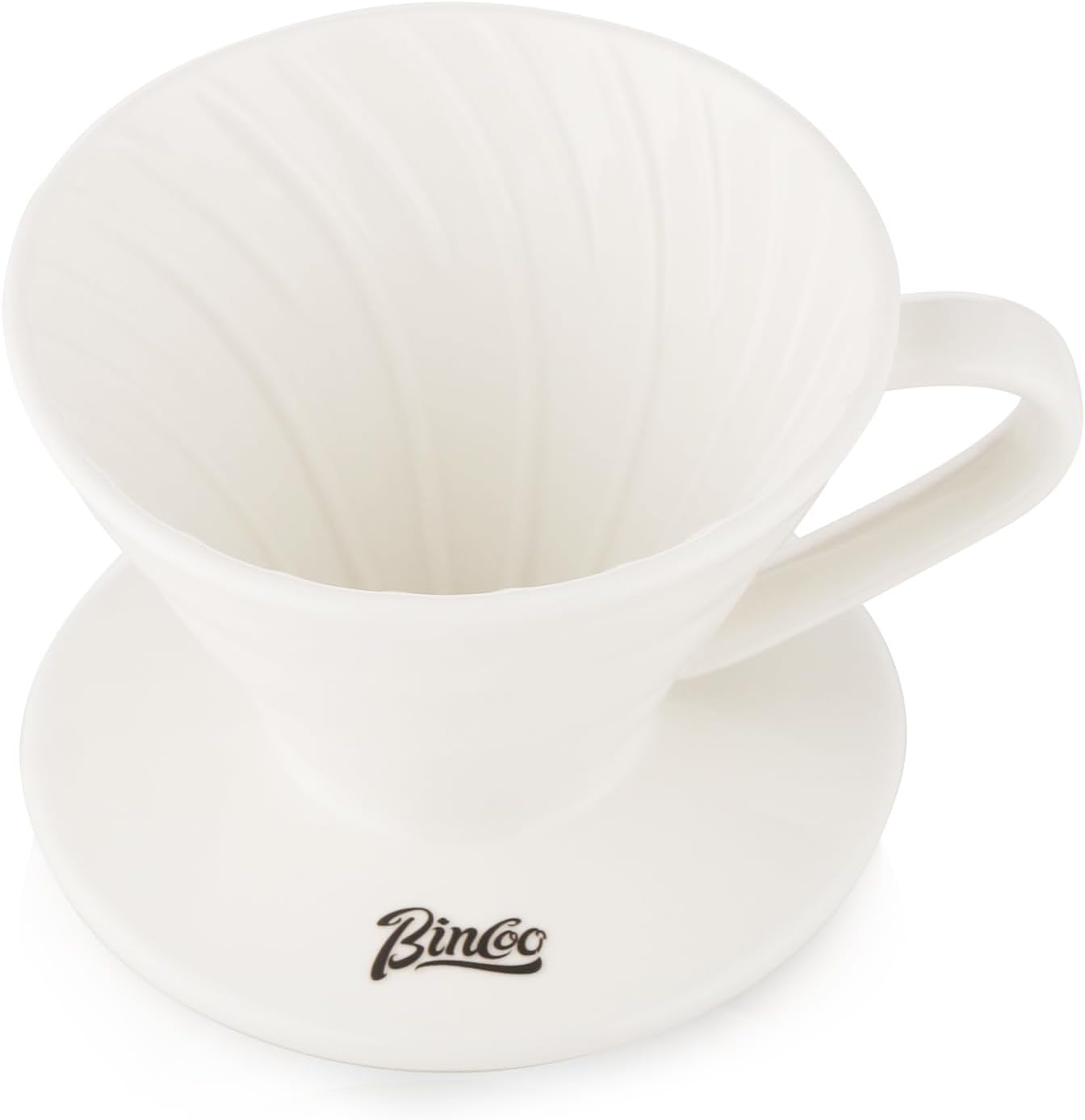 Bincoo Pour Over Coffee Dripper-Ceramic Coffee Dripper Pour Over Cone Coffee Maker Size 01,Portable Coffee Maker For for Home, Cafe, Restaurants (White)