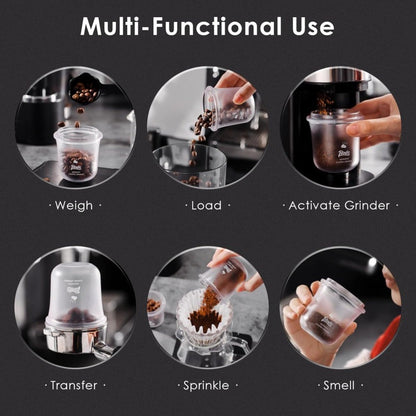 Bincoo Espresso Coffee Dosing Cups Compatible with 58mm Portafilters - Food-Grade Plastic,Multi-Use Espresso Coffee Dosing Cup for Weighing,Dosing,and Aroma,Compatible with Espresso Machines