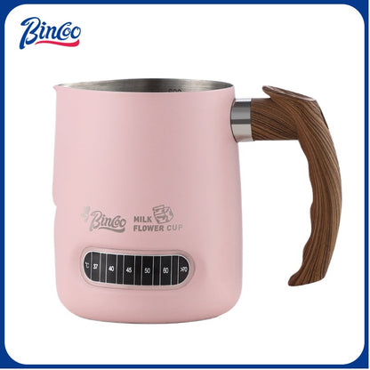 BINCOO Coffee Latte Art Cup Coffee Tank Thickened Milk Foam Cup Coffee Utensil  304 Stainless Steel Large Capacity 600ML