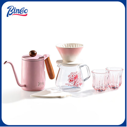Bincoo Pour Over Coffee Set – Ceramic Dripper & Carafe, Drip Extraction Brewer, Perfect Gift for Coffee Lovers