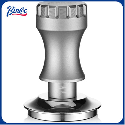 Bincoo GYKF0820 Espresso Tamper 58mm-Consistent Pressure Coffee Tamper for Barista Home,Adjustable Depth,Stainless Steel Base Tamper Espresso Tool Fits 58mm Portafilters(Grey 58mm)
