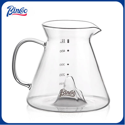 BINCOO Glass Coffee Pot Heat-Resistant Pour-Over Dripper Set with Glass Filter Cup Coffee Brewing Set 450ML