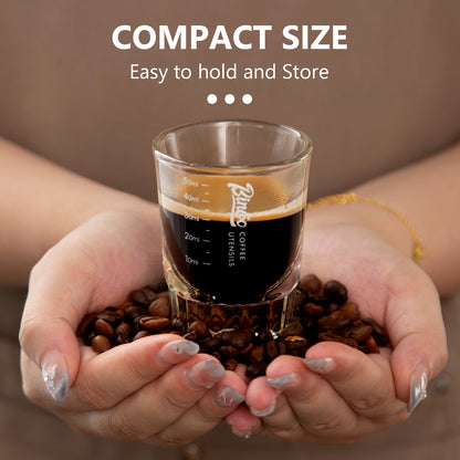 BINCOO 50ml Espresso Glass Measuring Cup Clear Shot Glasses Coffee Mugs Set Espresso Measuring Cup Tools Milk Frothing Pitcher