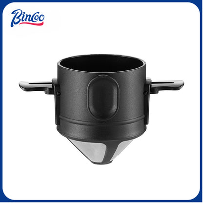 BINCOO Foldable Coffee Filter Double Funnel  Stainless Steel Filter Coffee Dripper Portable Coffee Utensils